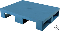 Ppaleta plastikowa 800x600mm, pena, na pozach, niebieska